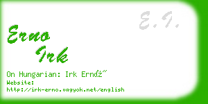 erno irk business card